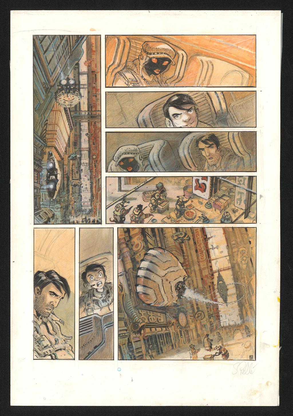 Planche originale n°21 - Serge Pellé - Acrylique, encres et crayon sur papier - 5816