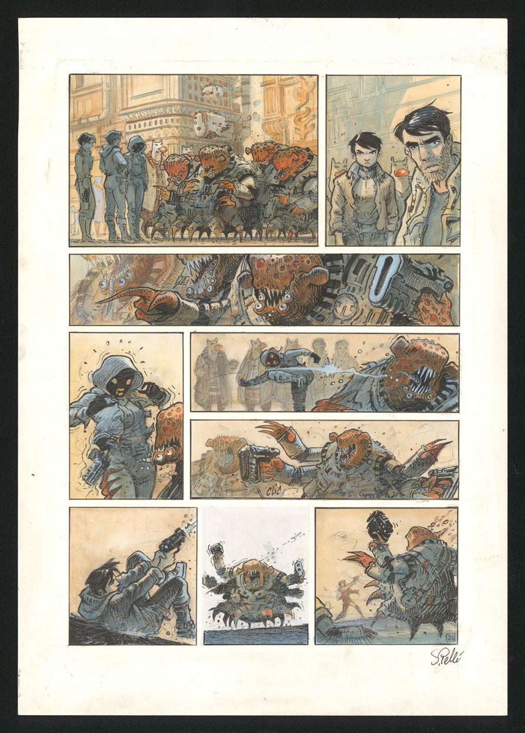 Planche originale n°24 - Serge Pellé - Acrylique, encres et crayon sur papier - 5270