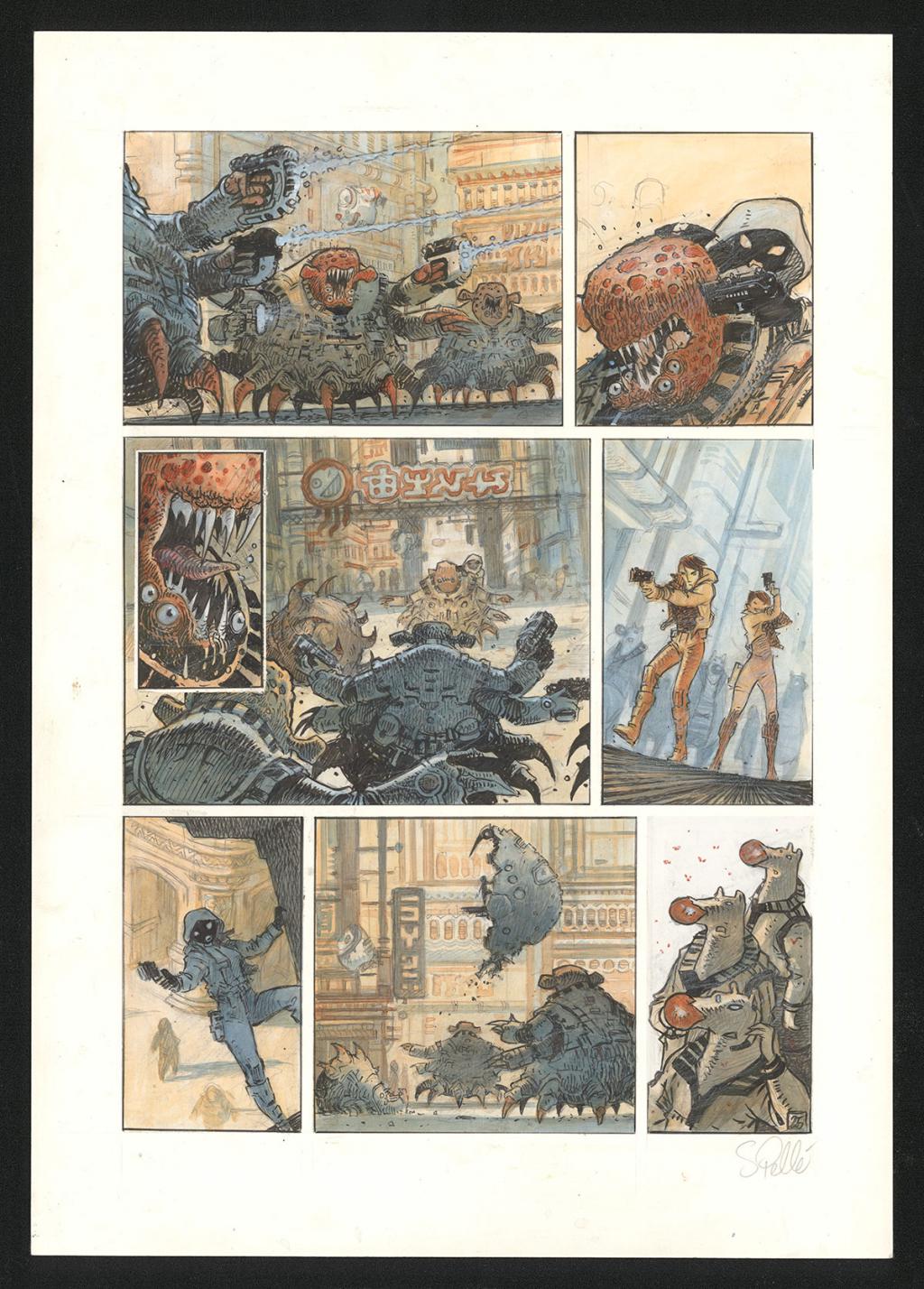 Planche originale n°25 - Serge Pellé - Acrylique, encres et crayon sur papier - 5271