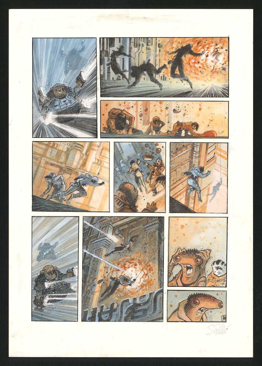 Planche originale n°34 - Serge Pellé - Acrylique, encres et crayon sur papier - 5274