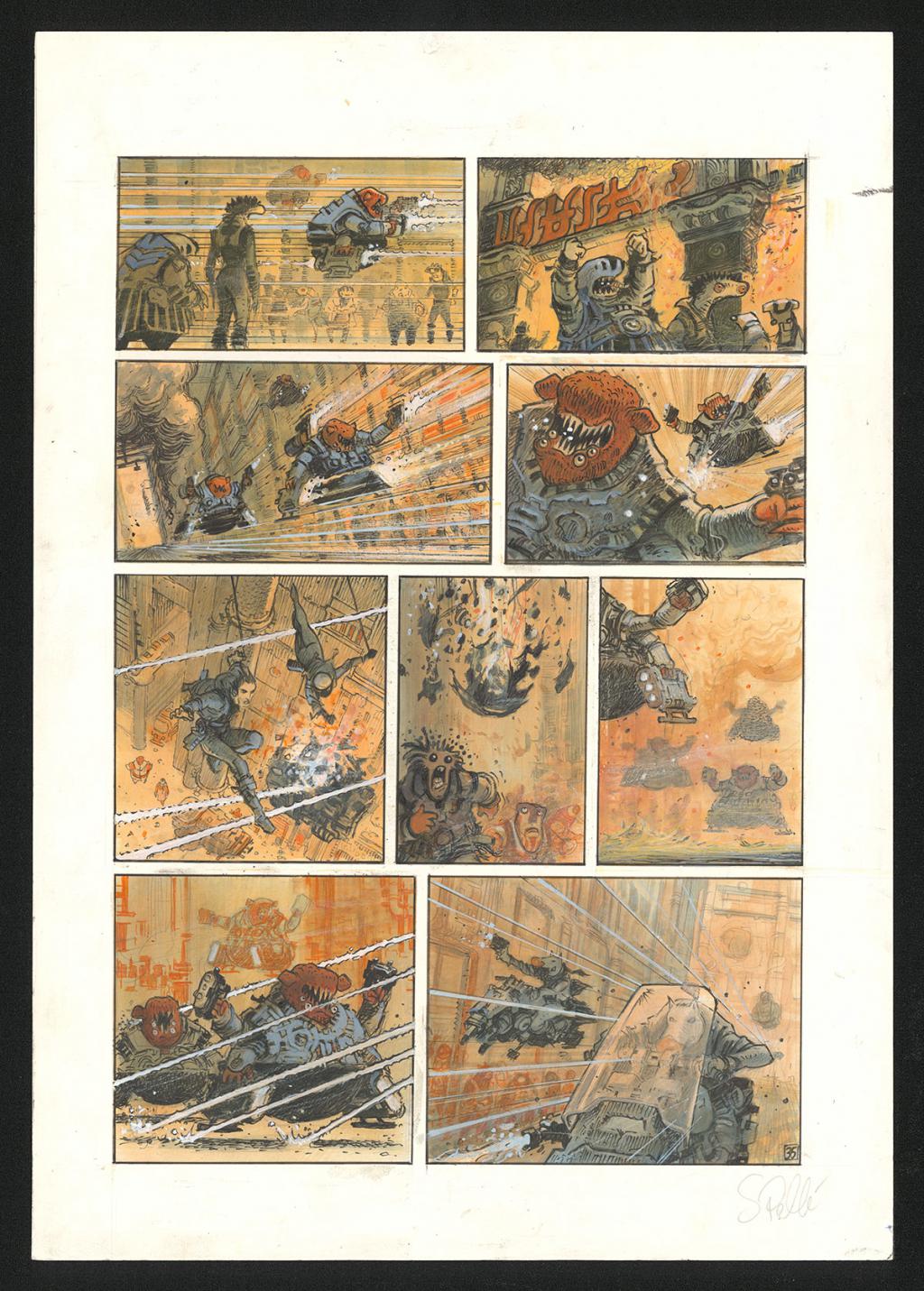Planche originale n°35 - Serge Pellé - Acrylique, encres et crayon sur papier - 5275