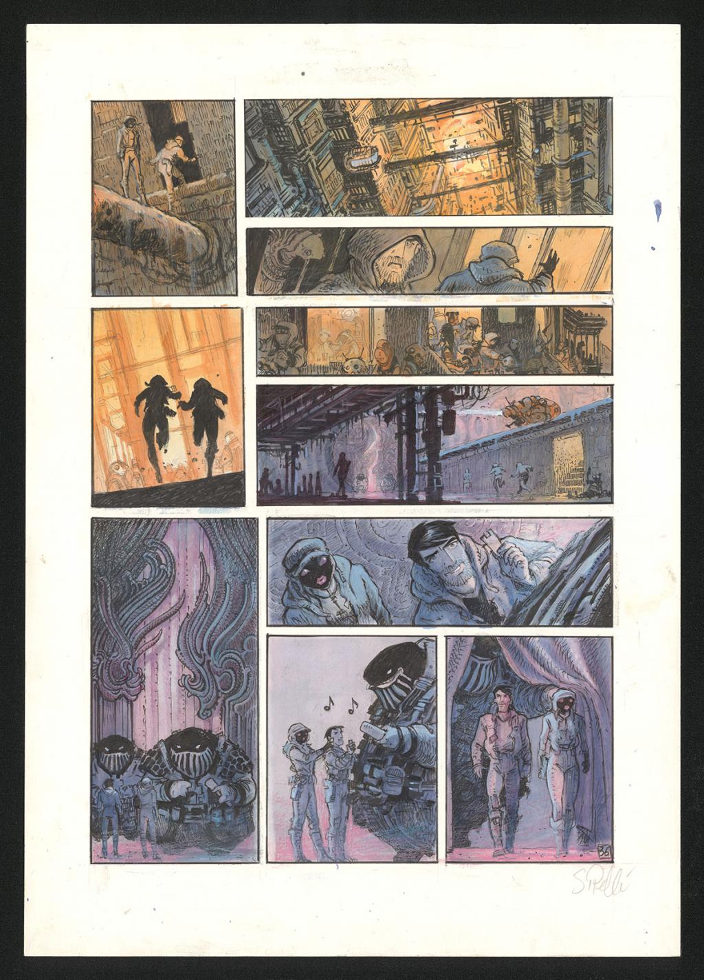 Planche originale n°36 - Serge Pellé - Acrylique, encres et crayon sur papier - 5276