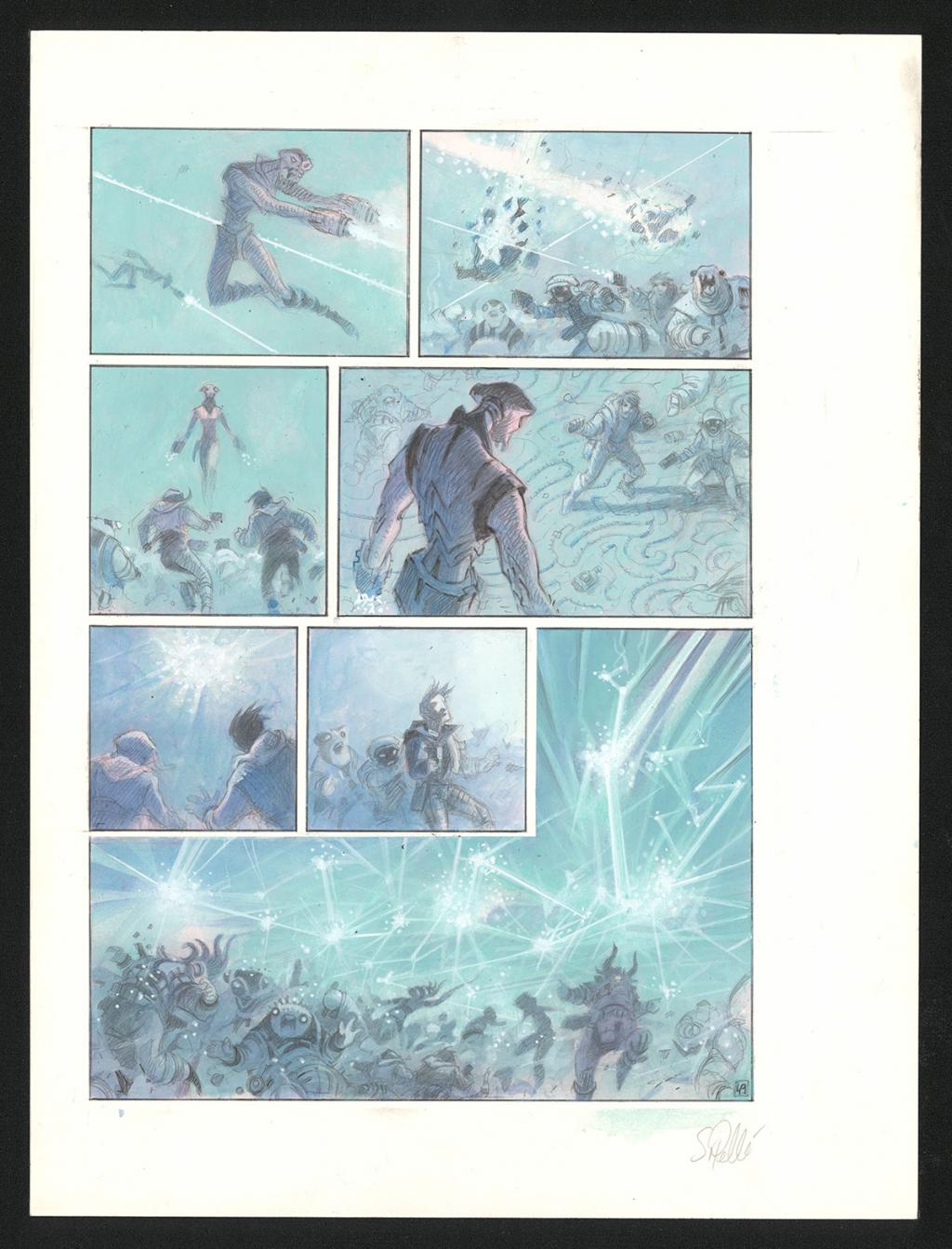 Planche originale n°49 - Serge Pellé - Acrylique, encres et crayon sur papier - 5277