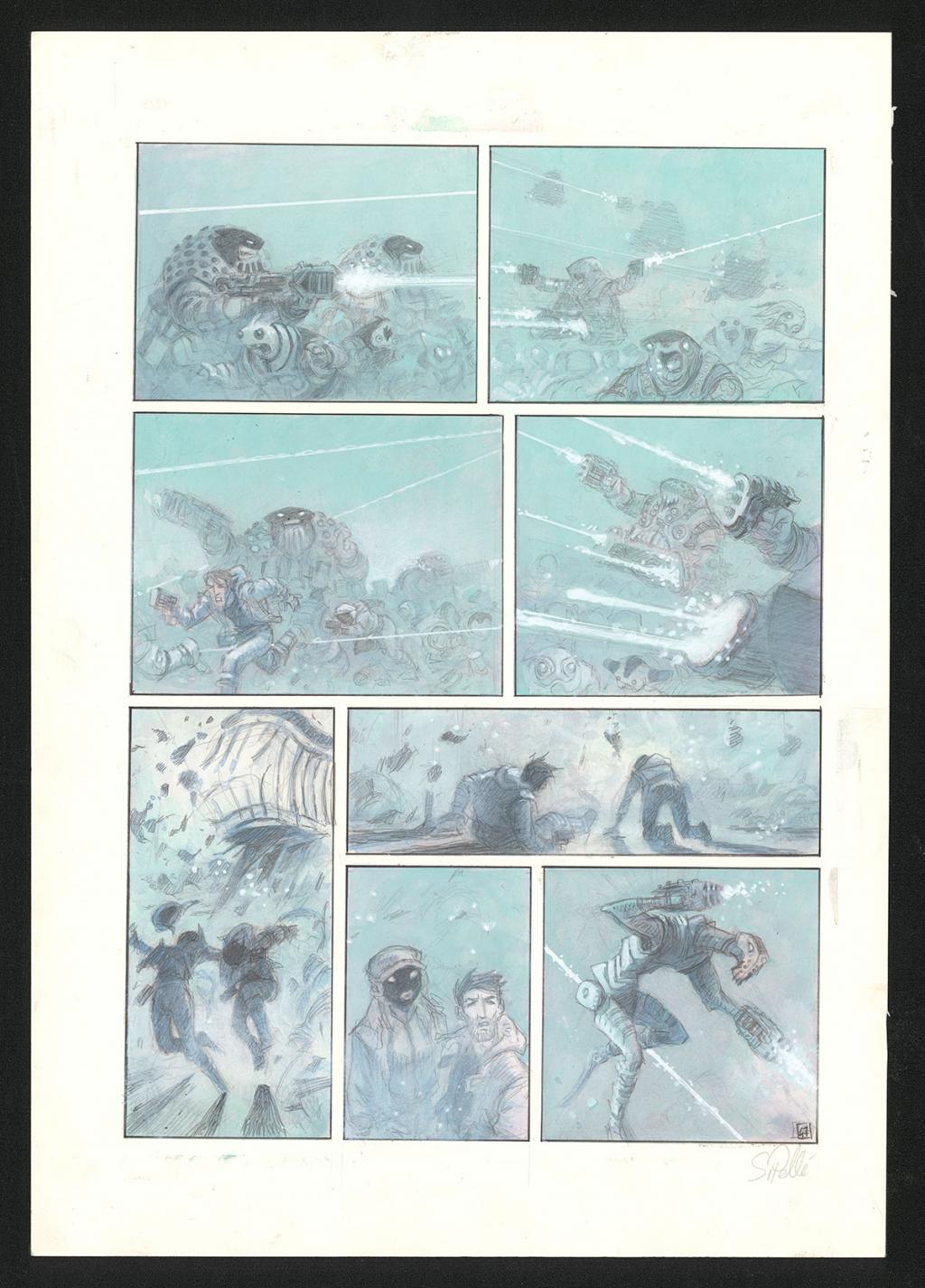 Planche originale n°47 - Serge Pellé - Acrylique, encres et crayon sur papier - 5279