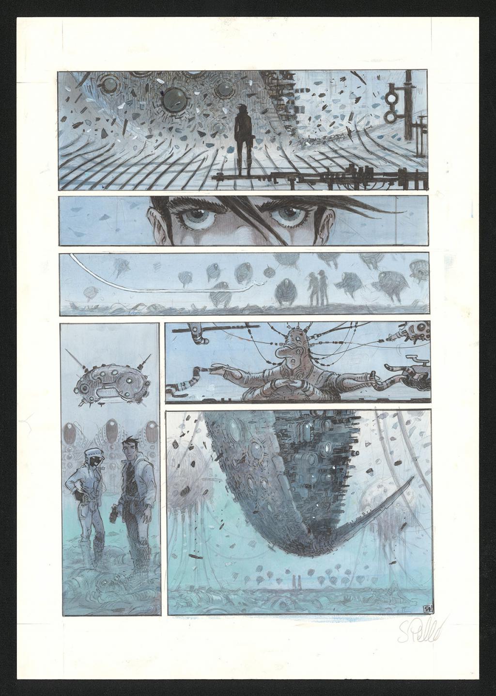 Planche originale n°51 - Serge Pellé - Acrylique, encres et crayon sur papier - 5281