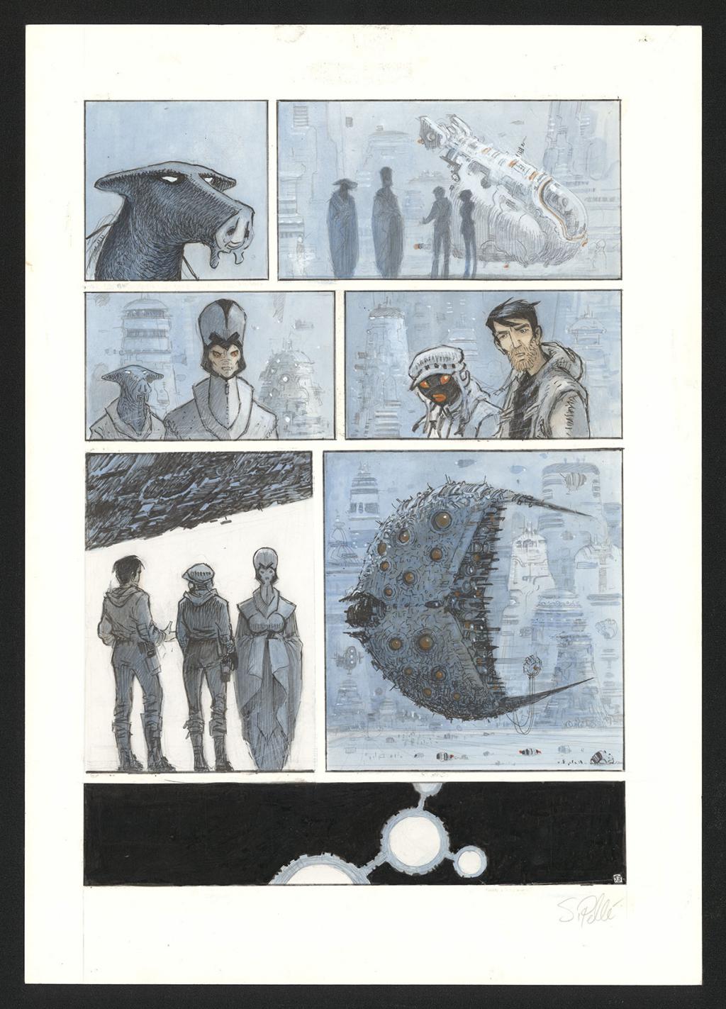 Planche originale n°53 - Serge Pellé - Acrylique, encres et crayon sur papier - 5282