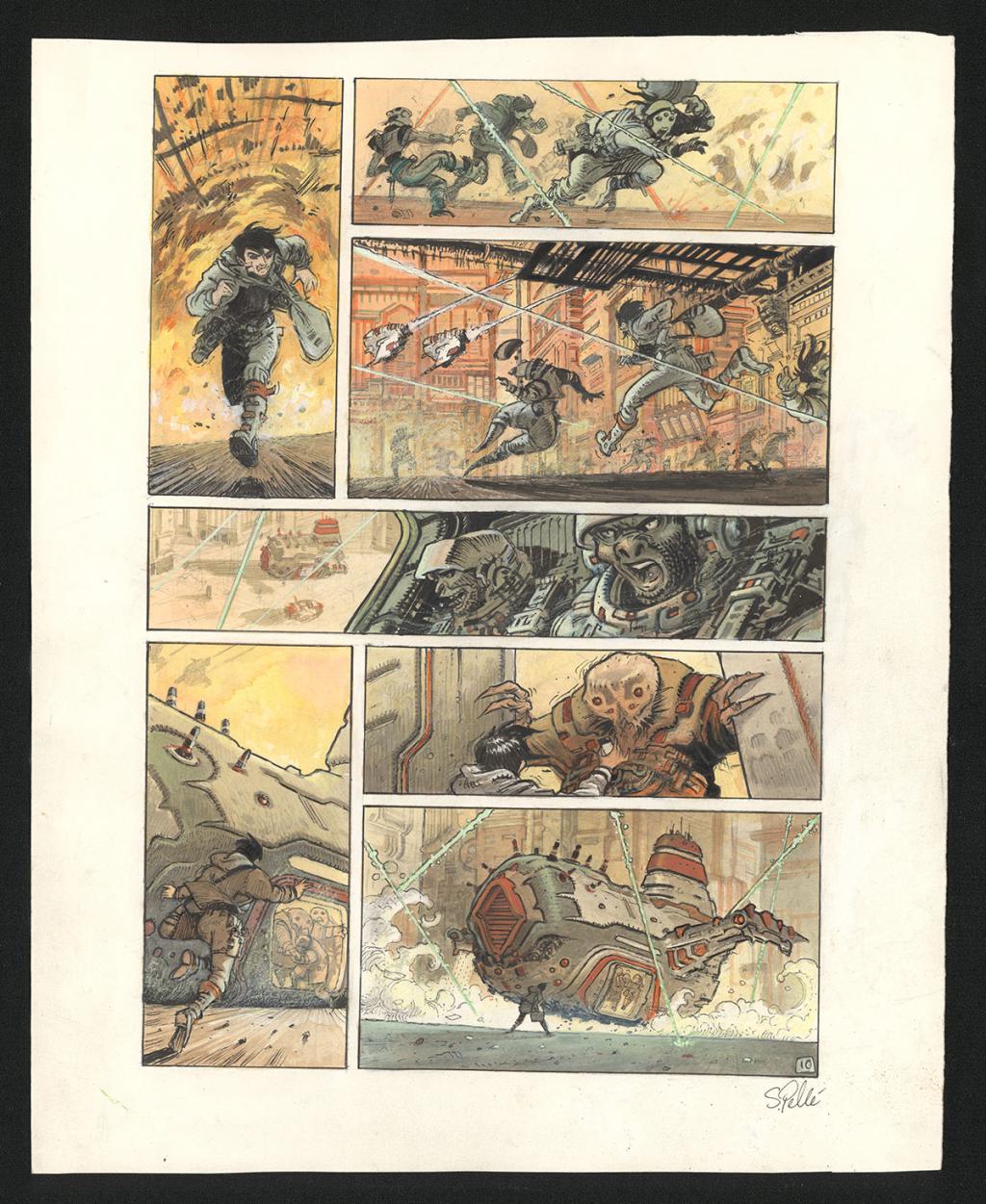 Planche originale n°10 - Serge Pellé - Acrylique, encres et crayon sur papier - 5286