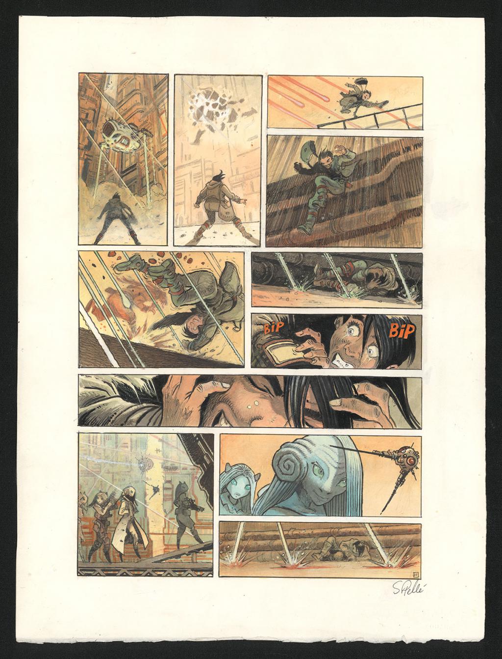 Planche originale n°11 - Serge Pellé - Acrylique, encres et crayon sur papier - 5287