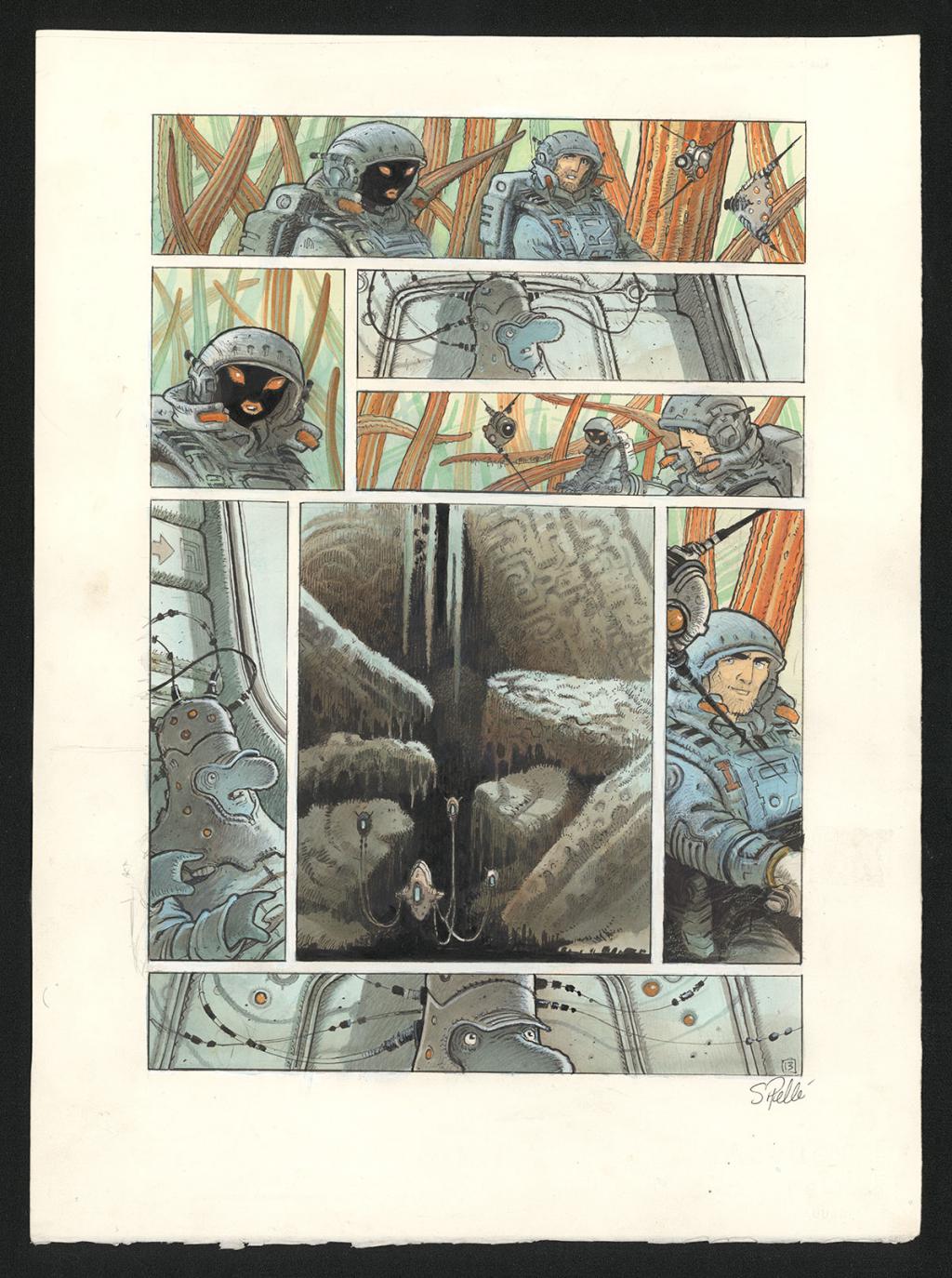 Planche originale n°13 - Serge Pellé - Acrylique, encres et crayon sur papier - 5288