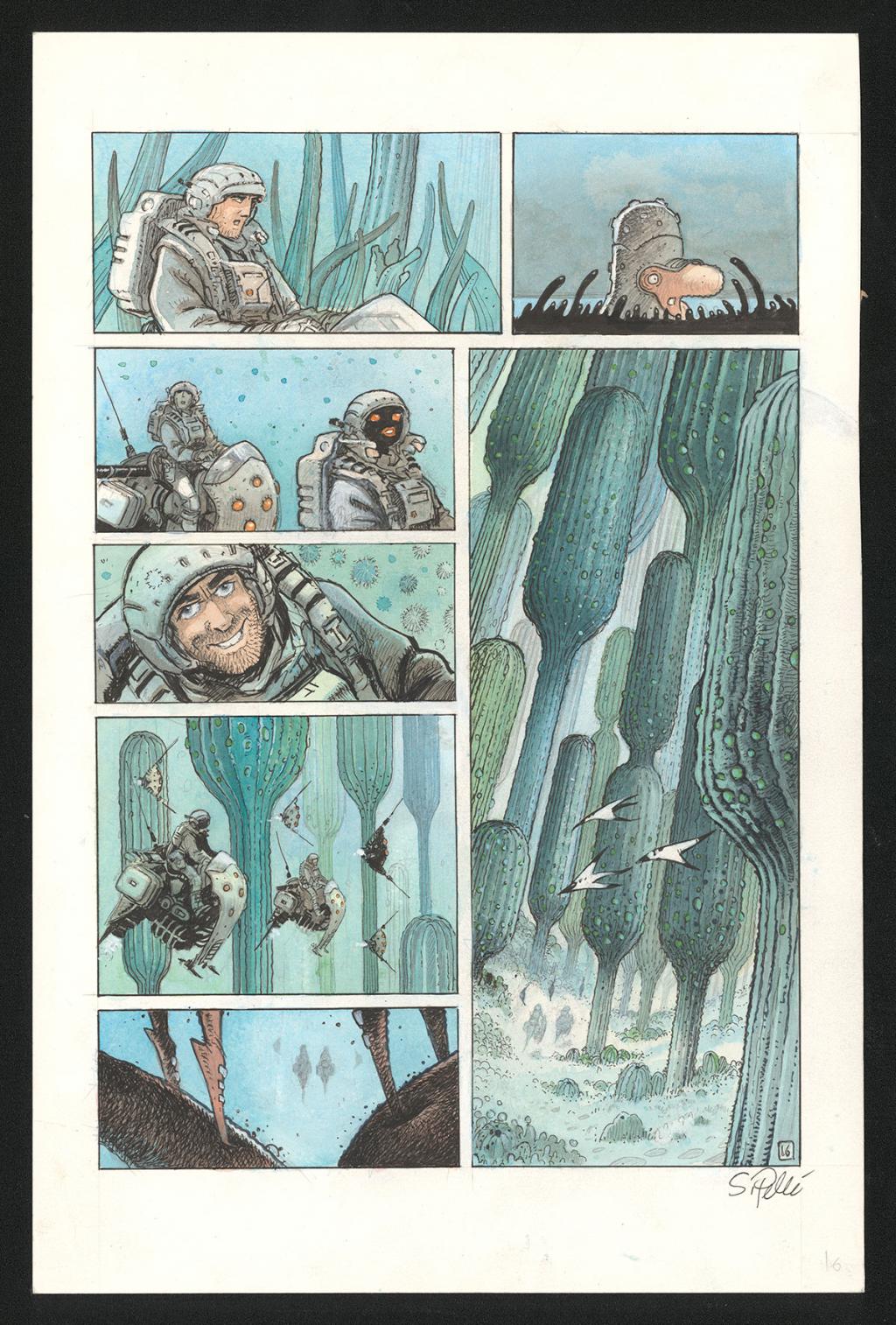 Planche originale n°16 - Serge Pellé - Acrylique, encres et crayon sur papier - 5839