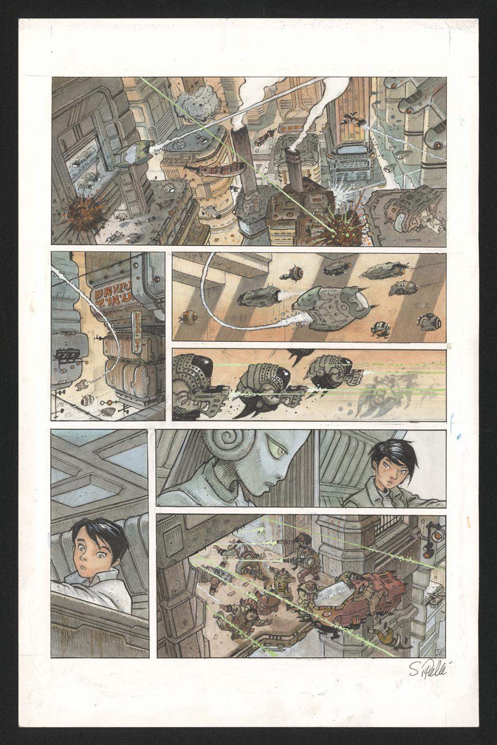 Planche originale n°26 - Serge Pellé - Acrylique, encres et crayon sur papier - 5293