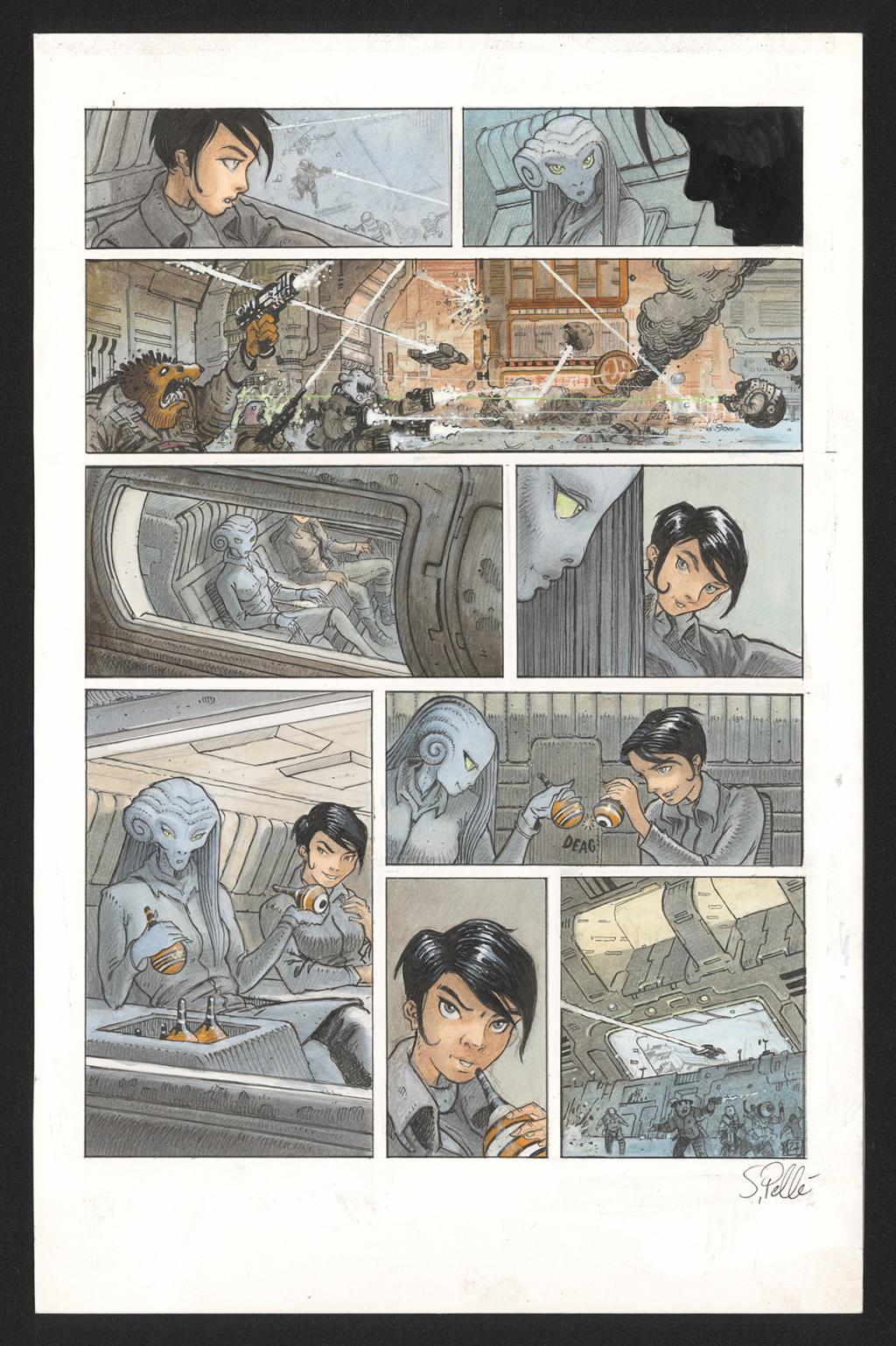 Planche originale n°27 - Serge Pellé - Acrylique, encres et crayon sur papier - 5294