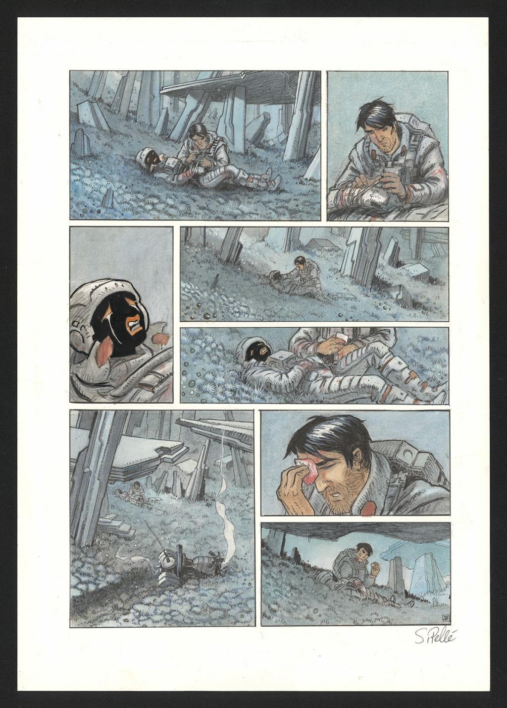 Planche originale n°28 - Serge Pellé - Acrylique, encres et crayon sur papier - 5295