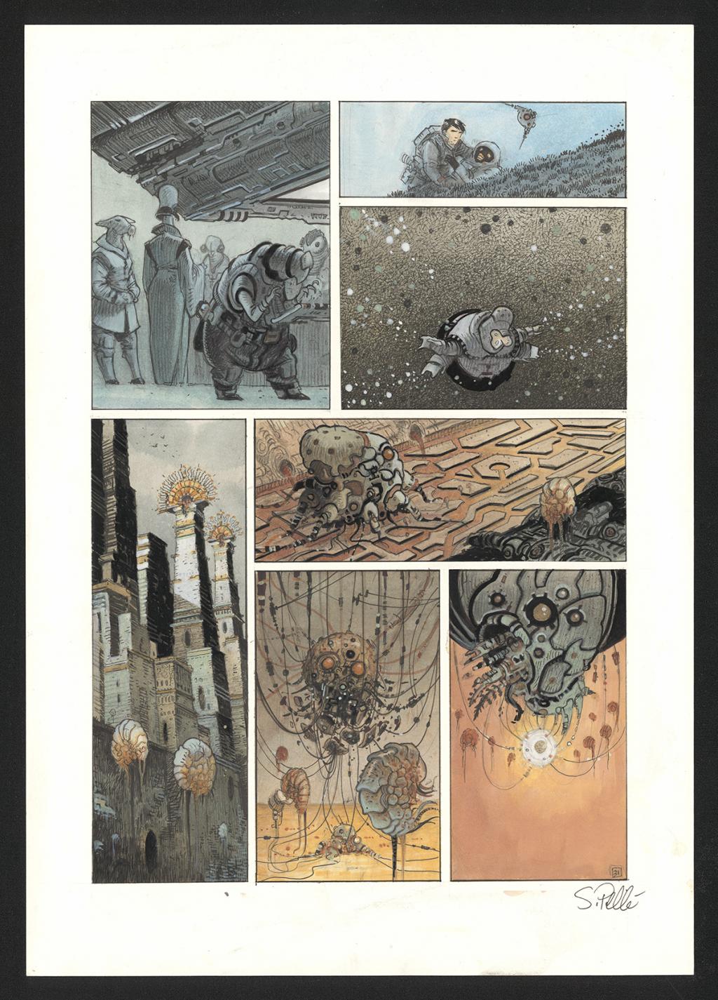 Planche originale n°31 - Serge Pellé - Acrylique, encres et crayon sur papier - 5296