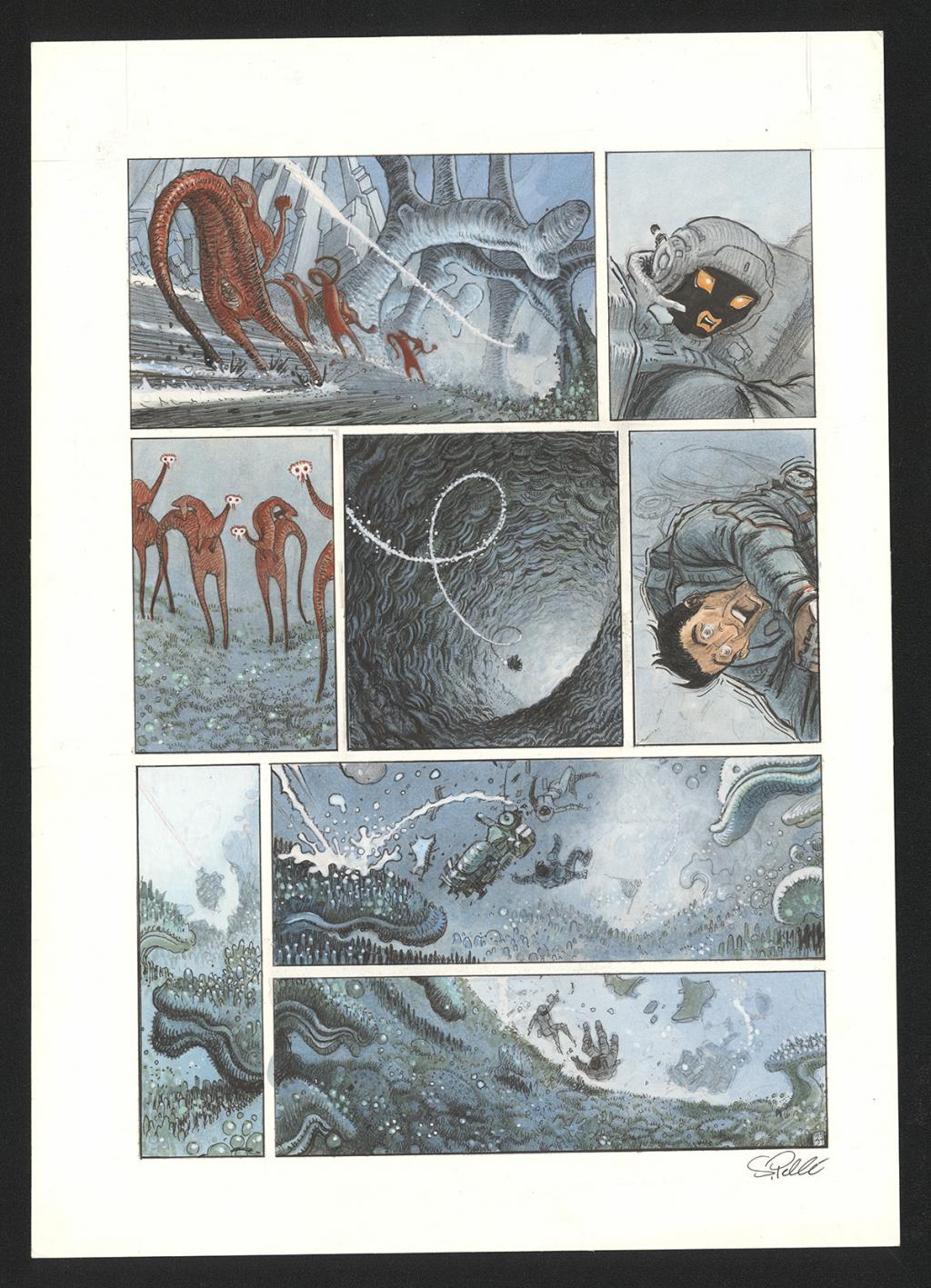 Planche originale n°37 - Serge Pellé - Acrylique, encres et crayon sur papier - 5298