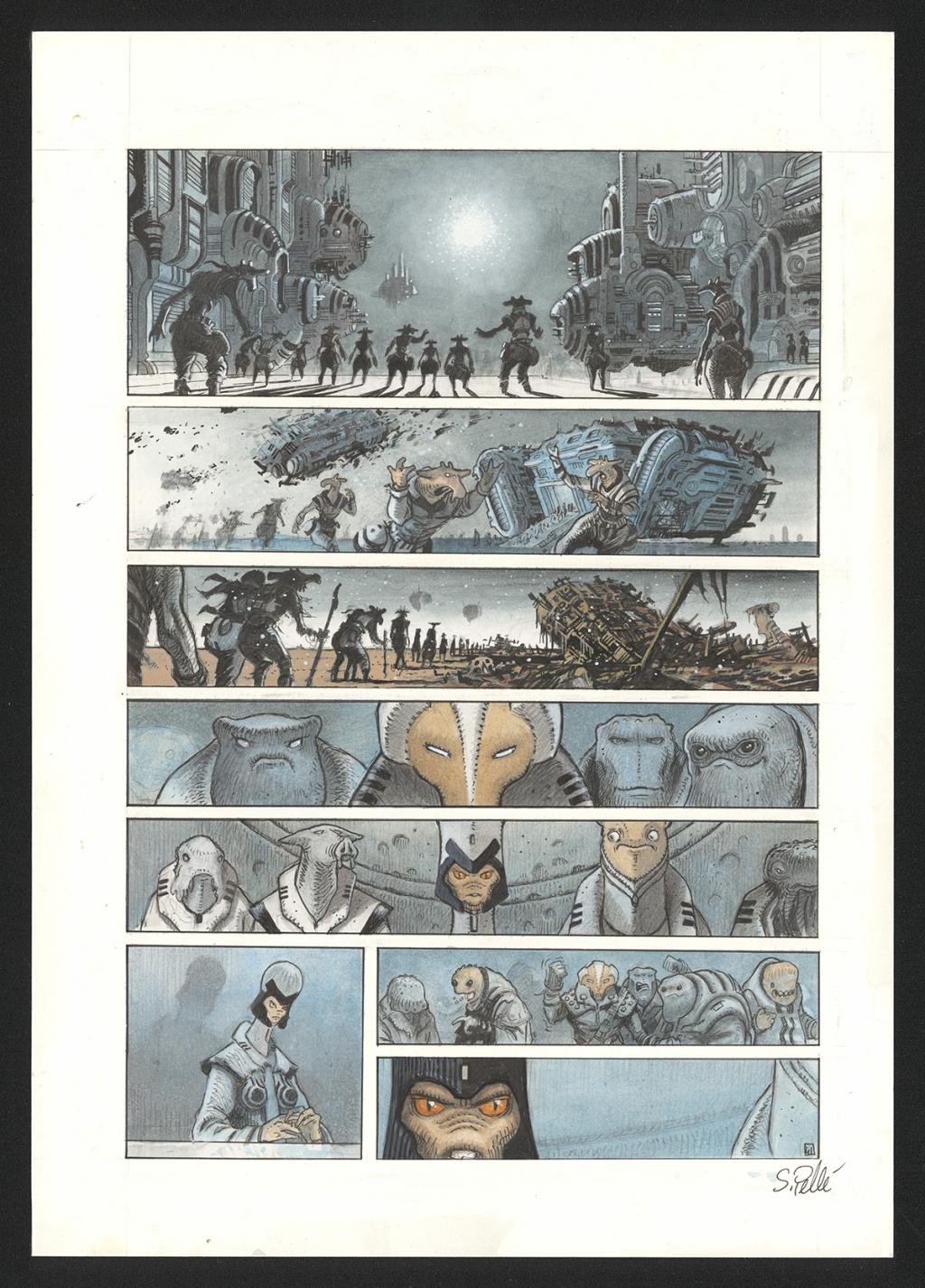 Planche originale n°41 - Serge Pellé - Acrylique, encres et crayon sur papier - 5301