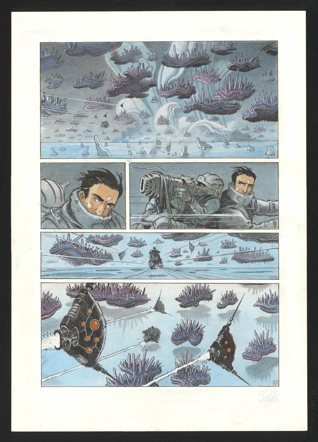 Planche originale n°42 - Serge Pellé - Acrylique, encres et crayon sur papier - 5302