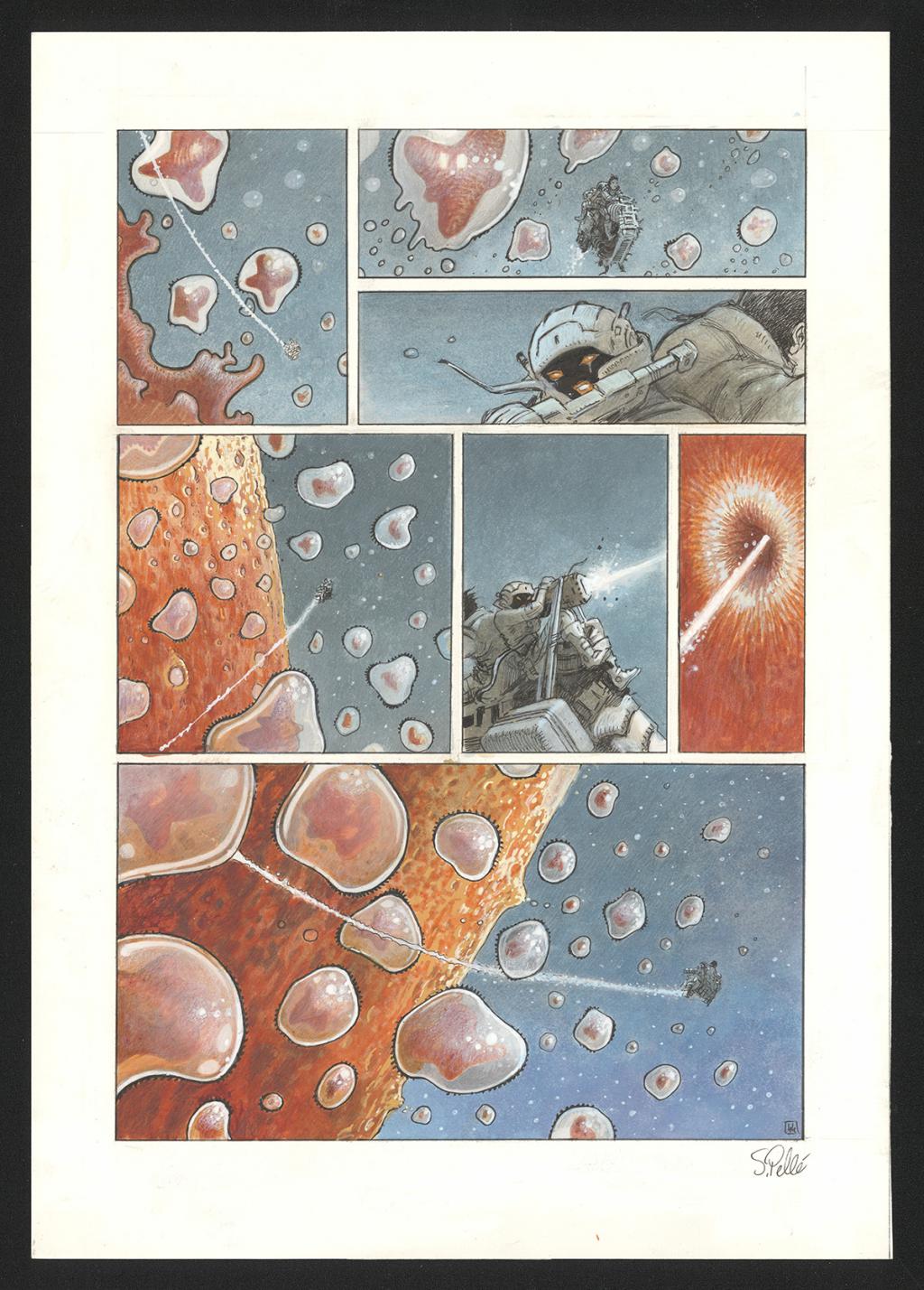 Planche originale n°44 - Serge Pellé - Acrylique, encres et crayon sur papier - 5304