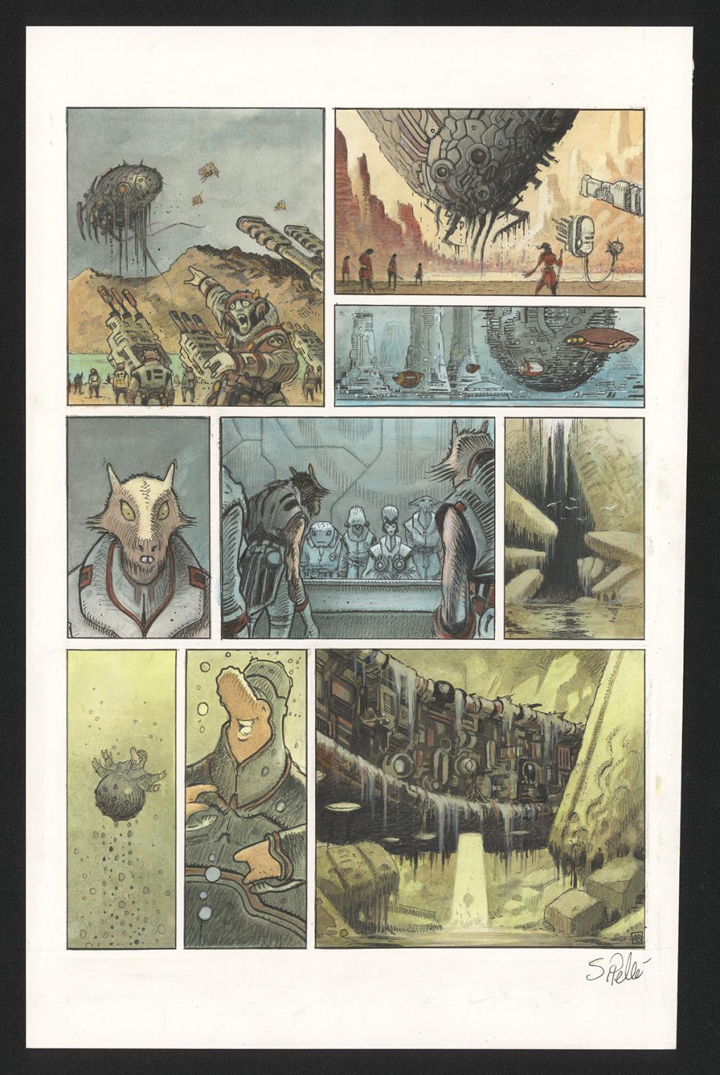 Planche originale n°48 - Serge Pellé - Acrylique, encres et crayon sur papier - 5308