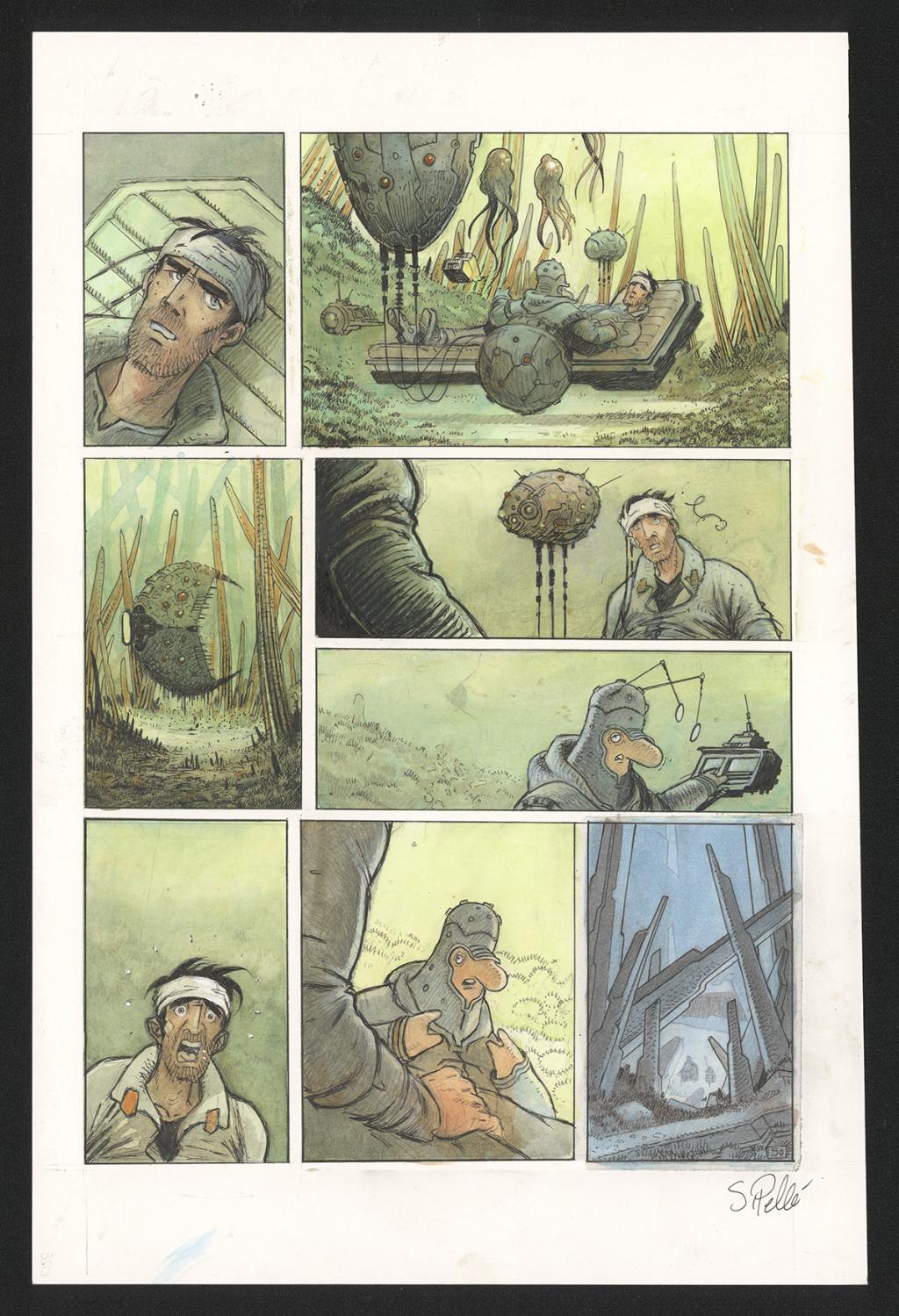 Planche originale n°50 - Serge Pellé - Acrylique, encres et crayon sur papier - 5310