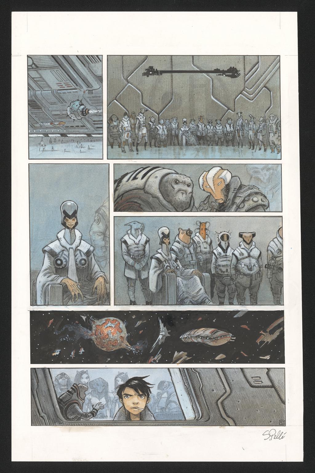 Planche originale n°52 - Serge Pellé - Acrylique, encres et crayon sur papier - 5312