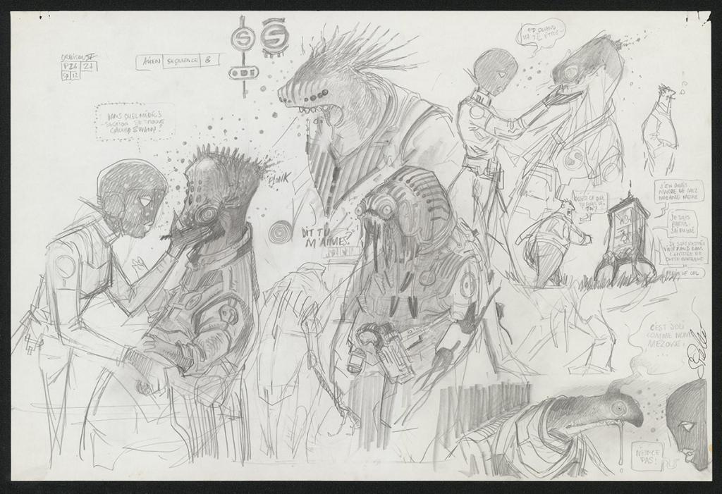 Crayonné original de recherche - Serge Pellé - Mine de plomb sur papier - 5230