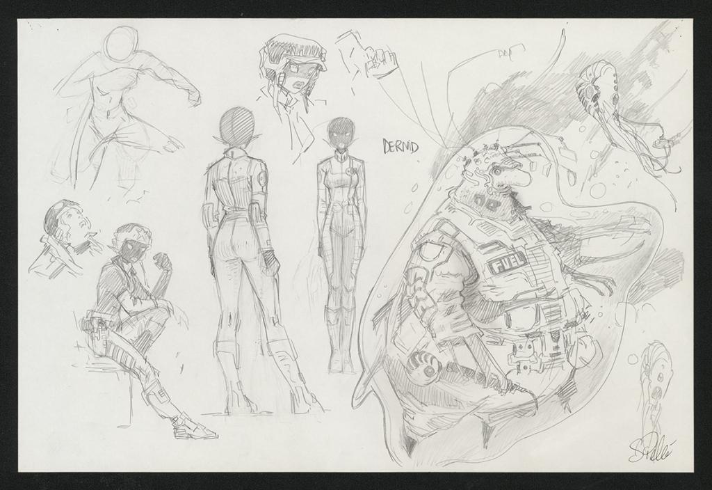 Crayonné original de recherche - Serge Pellé - Mine de plomb sur papier - 5831