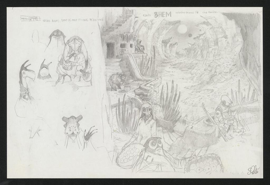 Crayonné original de recherche - Serge Pellé - Mine de plomb sur papier - 5232