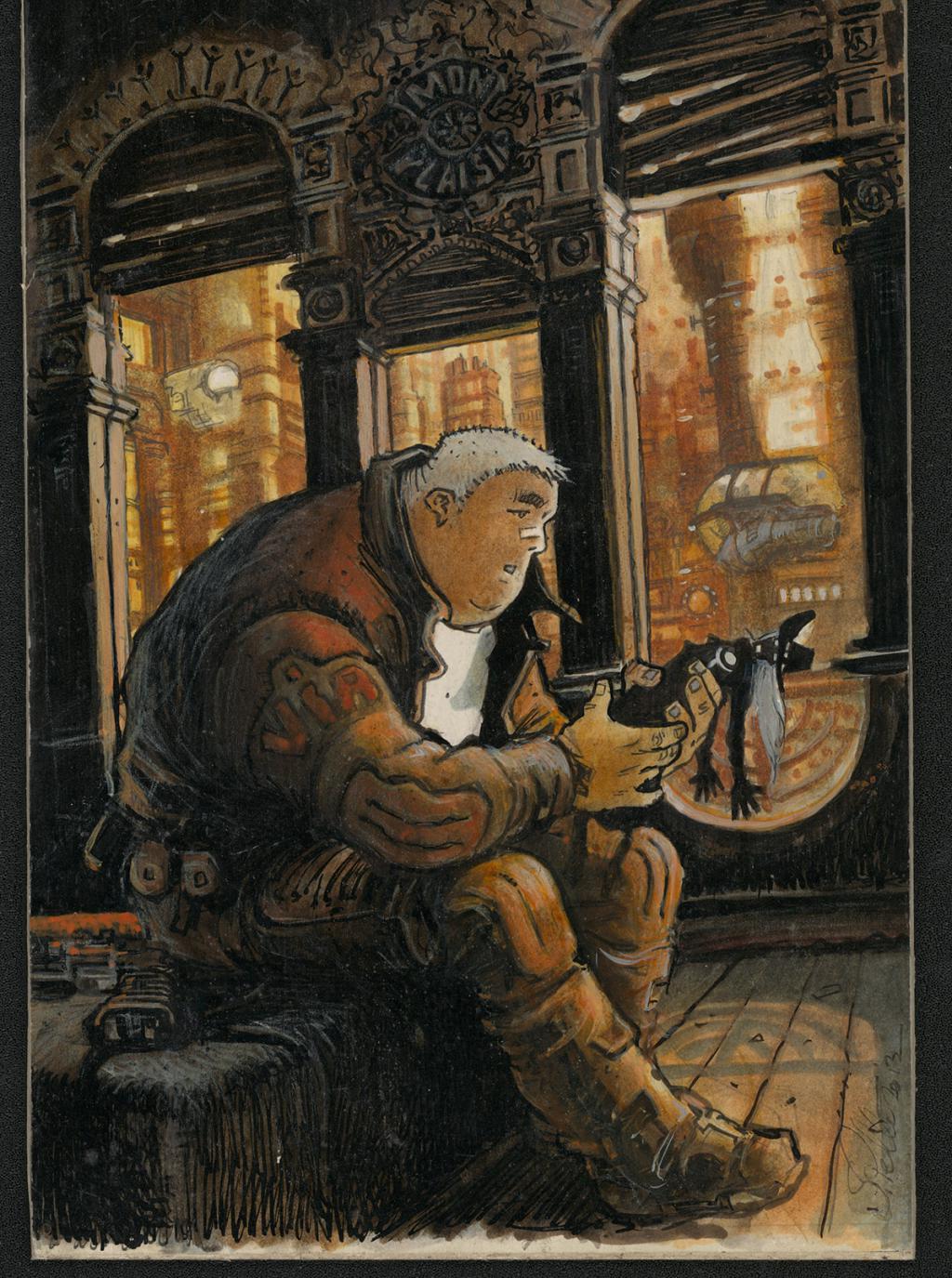 Illustration originale - Serge Pellé - Acrylique, encres et crayon sur papier - 5235