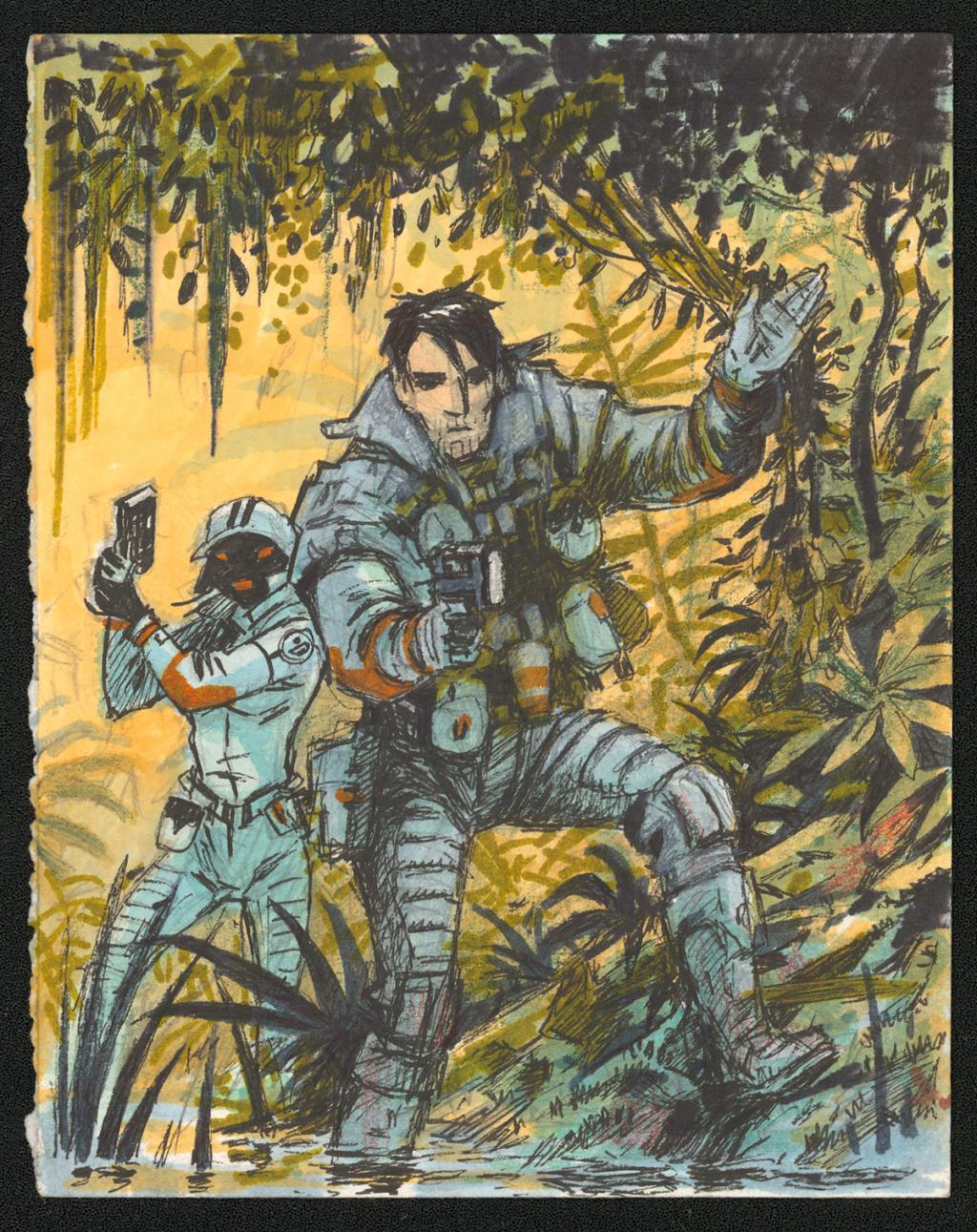 Illustration originale - Serge Pellé - Aquarelle, encre de Chine et crayon de couleur - 5833