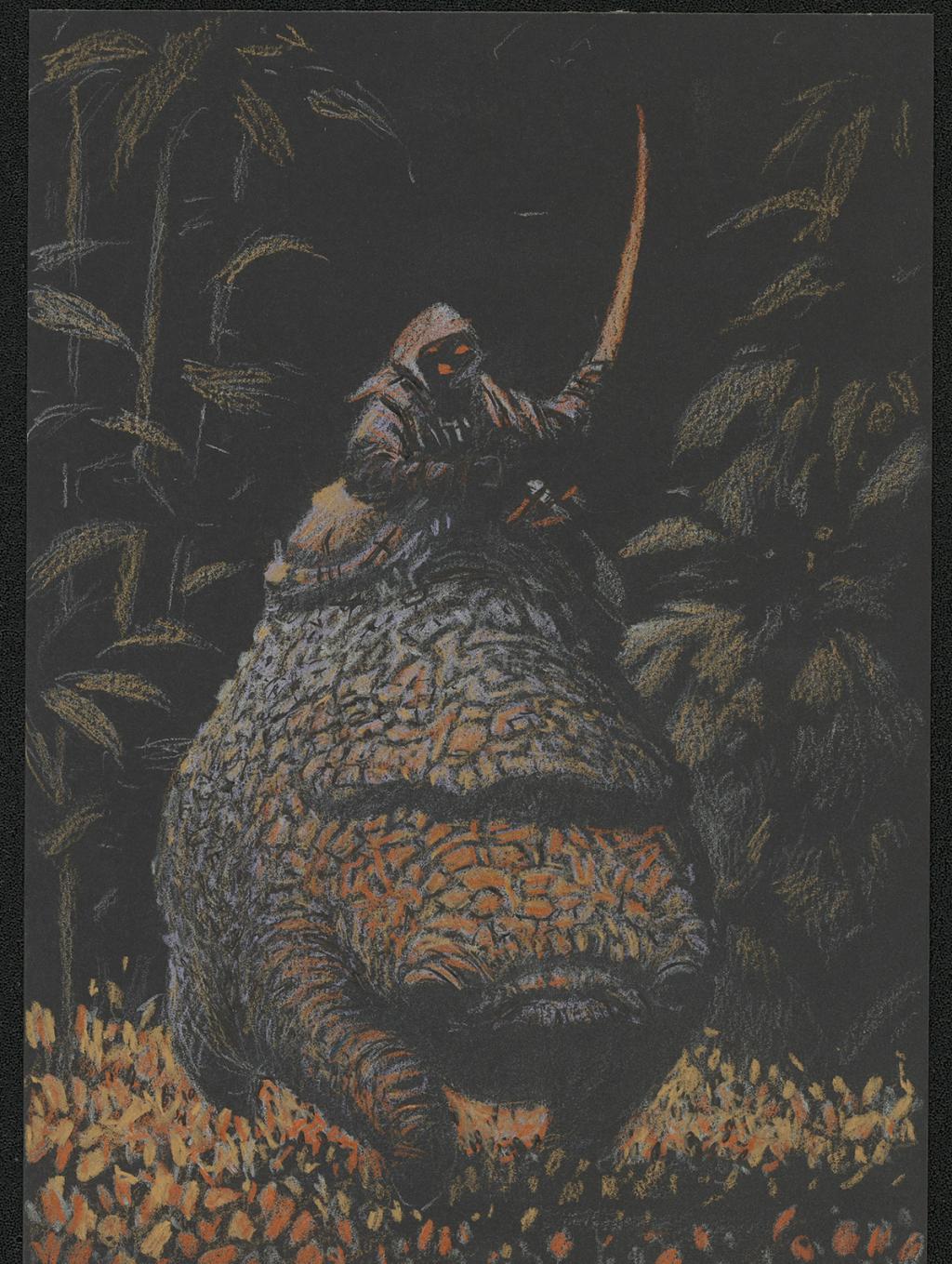 Illustration originale - Serge Pellé - Crayon de couleur sur papier - 5237