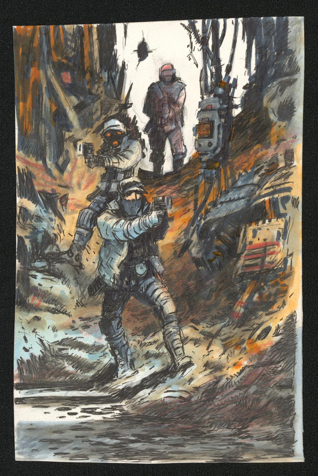 Illustration originale - Serge Pellé - Aquarelle, encre de Chine et crayon de couleur - 5240