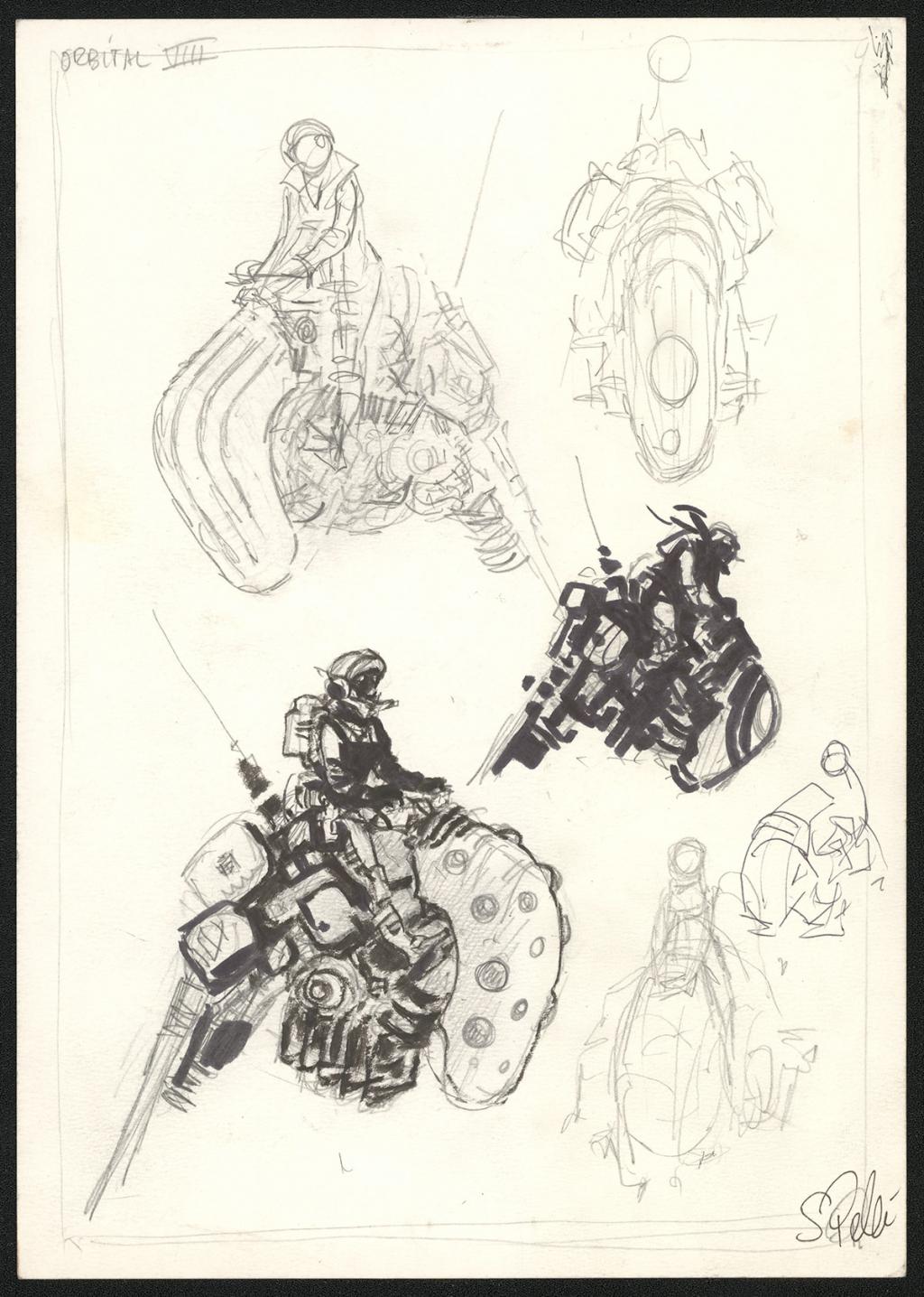 Crayonné original de recherche - Serge Pellé - Mine de plomb sur papier - 5835