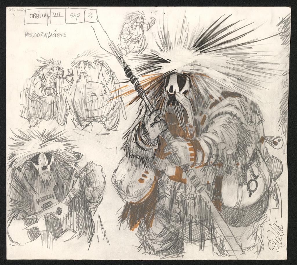 Crayonné original de recherche - Serge Pellé - Mine de plomb sur papier - 5245