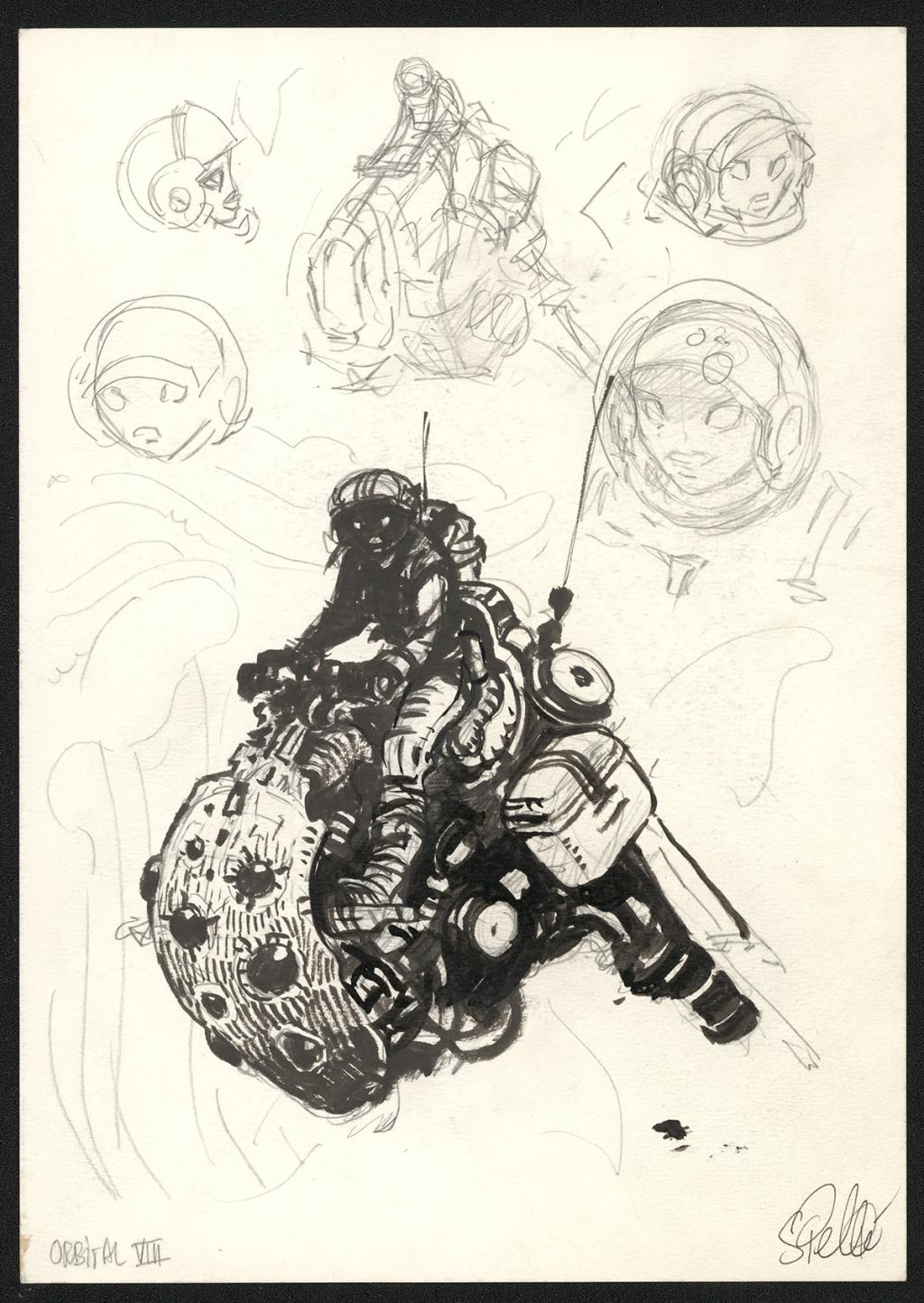 Crayonné original de recherche - Serge Pellé - Mine de plomb sur papier - 5246