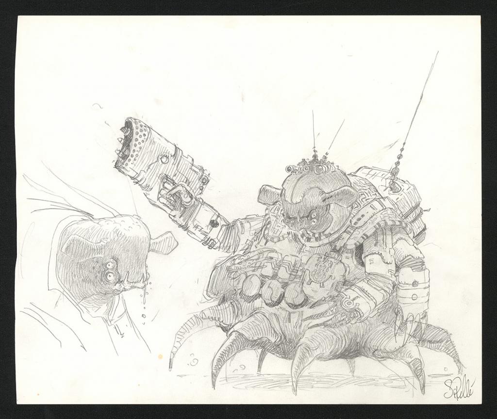 Crayonné original de recherche - Serge Pellé - Mine de plomb sur papier - 5248