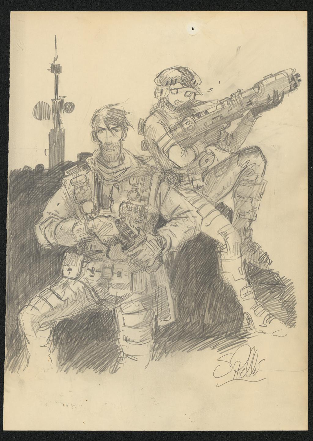 Crayonné original de recherche - Serge Pellé - Mine de plomb sur papier - 5250