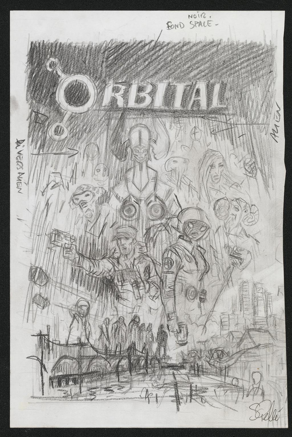 Crayonné original de recherche de couverture - Serge Pellé - Mine de plomb sur papier - 5384