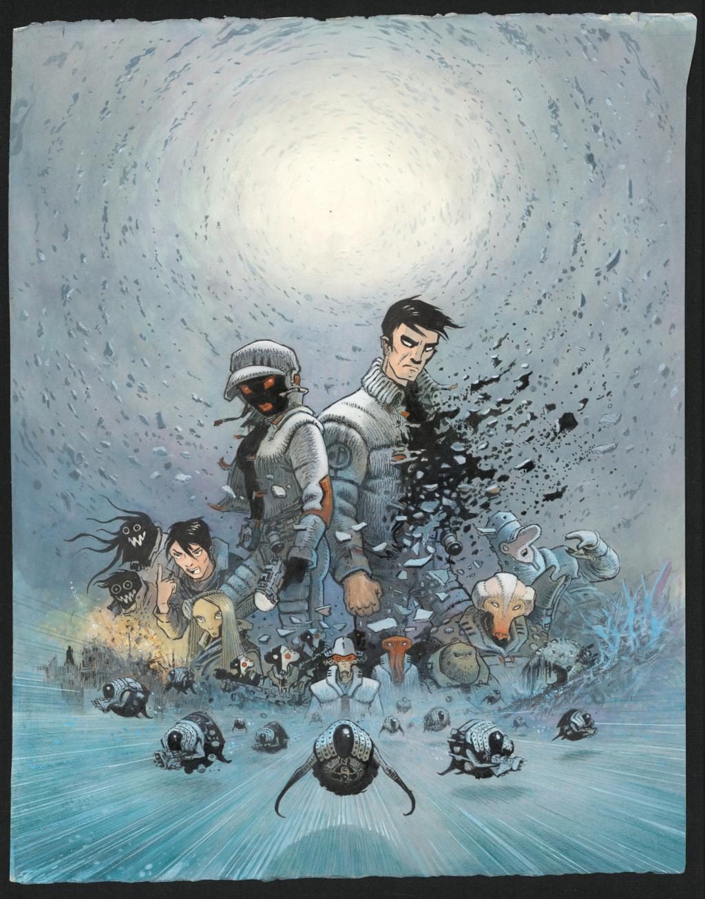 Couverture originale - Serge Pellé - Acrylique, encres et crayon sur papier - 5828