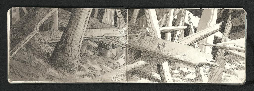 Carnet de 74 pages, daté du 22 septembre 2016 en première page. 
A noter que le carnet devra partir en reprographie avant d'être remis à l'acheteur - Serge Pellé - Technique mixte - 5870