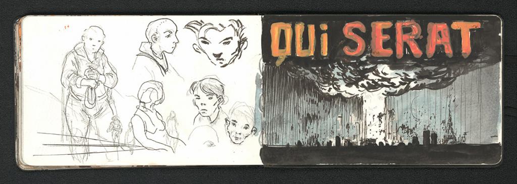 Carnet de 62 pages, daté du 5 mai 2017 en première page. 
A noter que le carnet devra partir en reprographie avant d'être remis à l'acheteur - Serge Pellé - Technique mixte - 5869