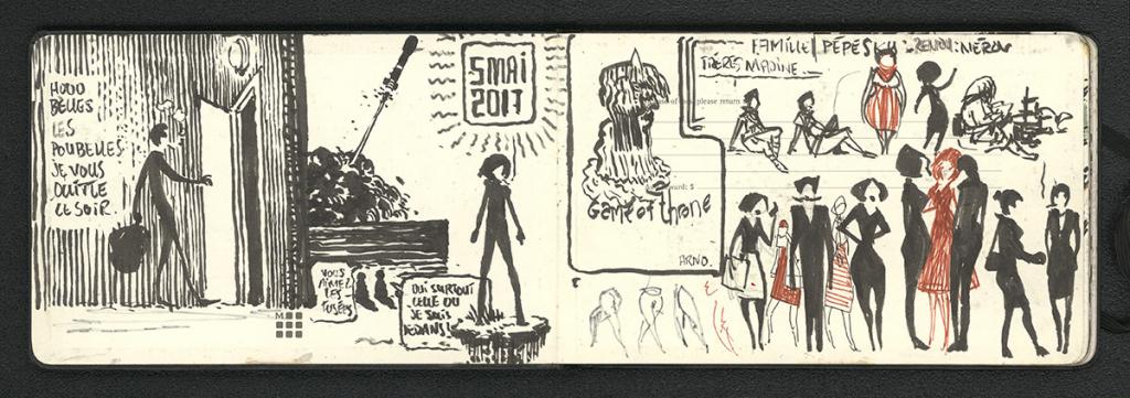 Carnet de 62 pages, daté du 5 mai 2017 en première page. 
A noter que le carnet devra partir en reprographie avant d'être remis à l'acheteur - Serge Pellé - Technique mixte - 5869