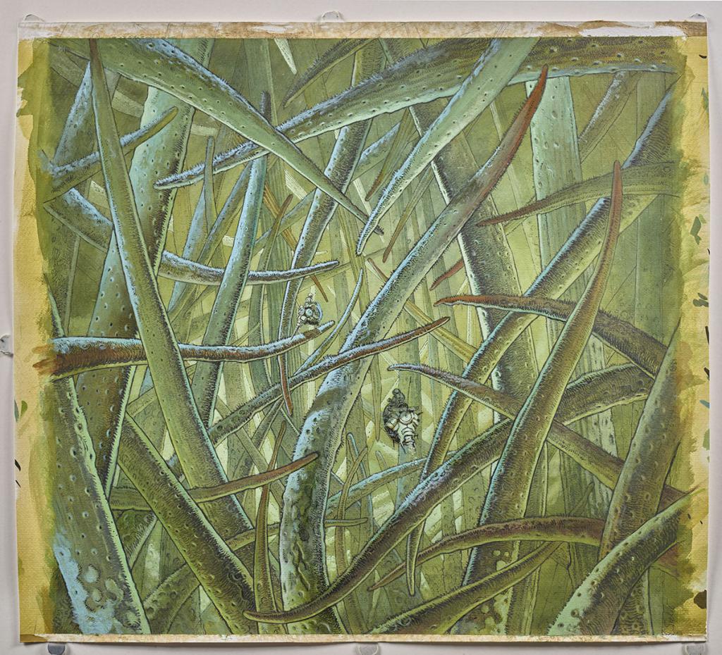 Illustration originale inédite - Serge Pellé - Acrylique, encres et crayon sur papier - 5825