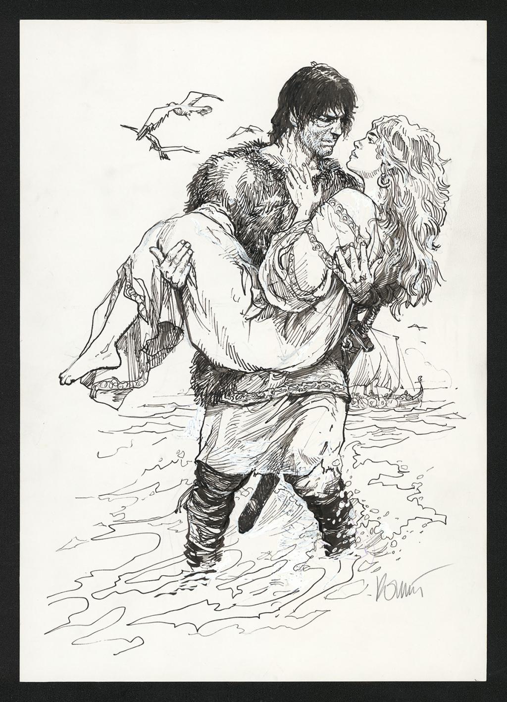 Illustration originale - Grzegorz Rosinski - Encre de Chine sur papier - 6001