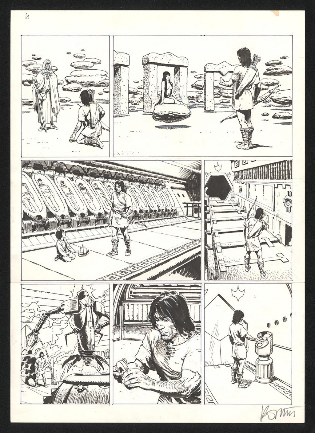 Planche originale inédite réalisée pour un jeu vidéo - Grzegorz Rosinski - Encre de Chine sur papier - 6061