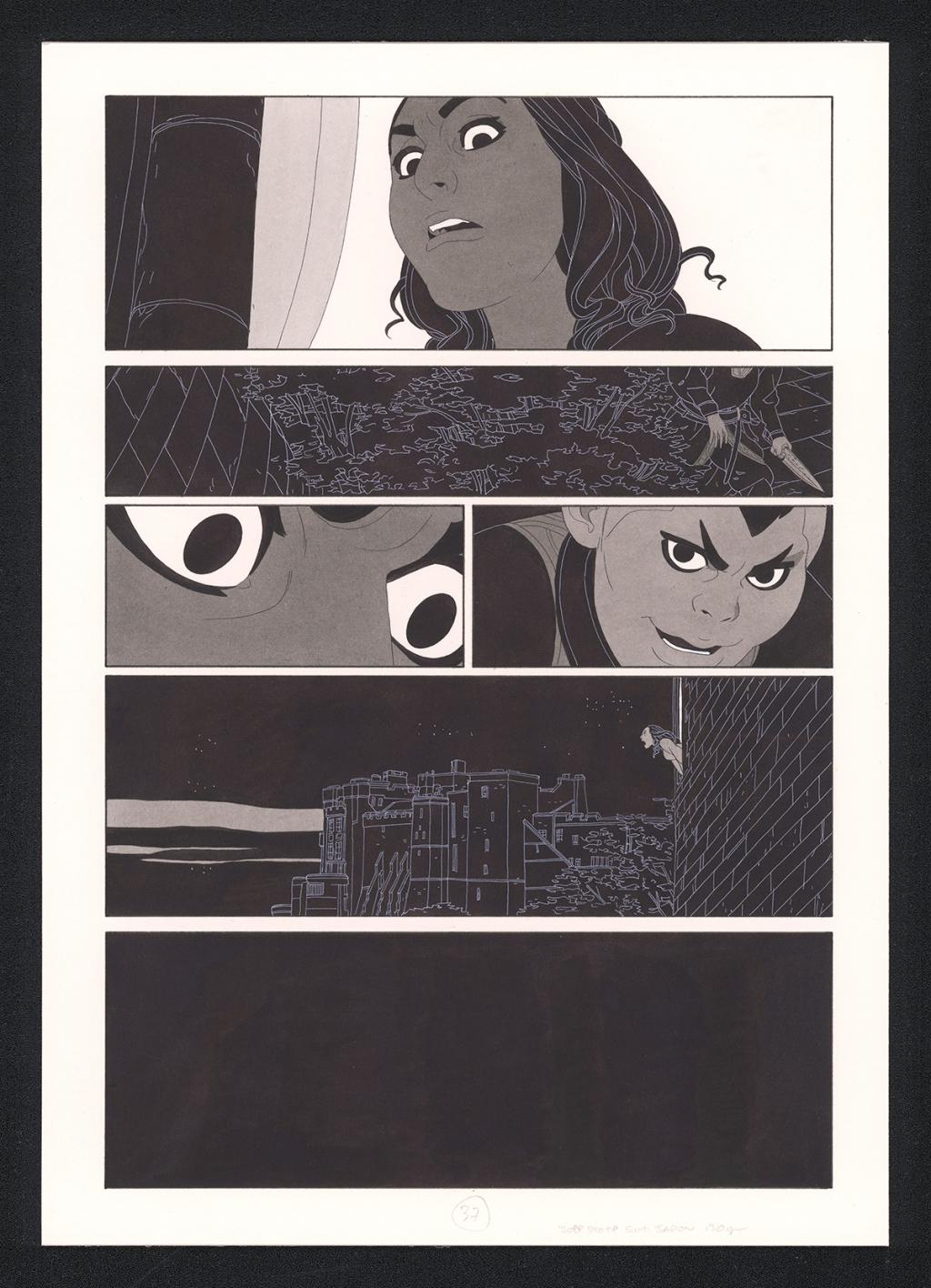 Planche originale - Bertrand Gatignol - Encres noires et aquarelle sur papier - 6143