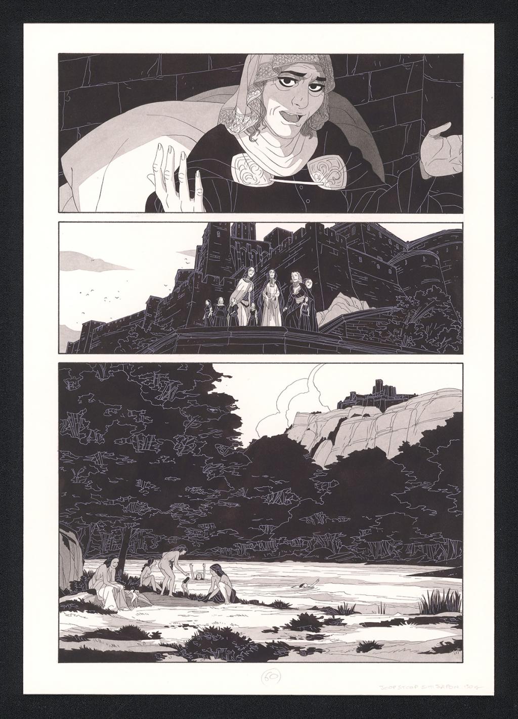 Planche originale - Bertrand Gatignol - Encres noires et aquarelle sur papier - 6139