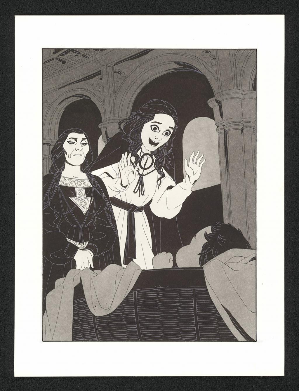 Illustration originale - Bertrand Gatignol - Encres noires et aquarelle sur papier - 6553