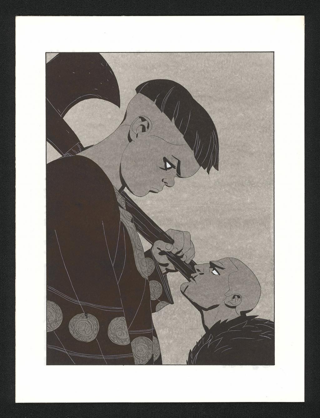 Illustration originale - Bertrand Gatignol - Encres noires et aquarelle sur papier - 5413