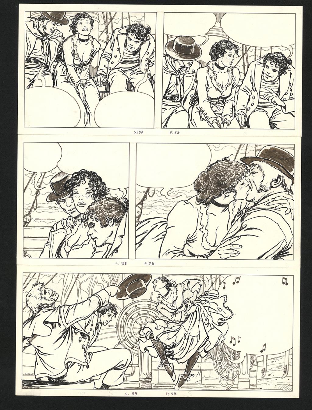 Planche originale n°53, prépubliée dans (À Suivre) n°83 d'avril 1993 - Milo Manara - Encre de Chine sur papier - 6125